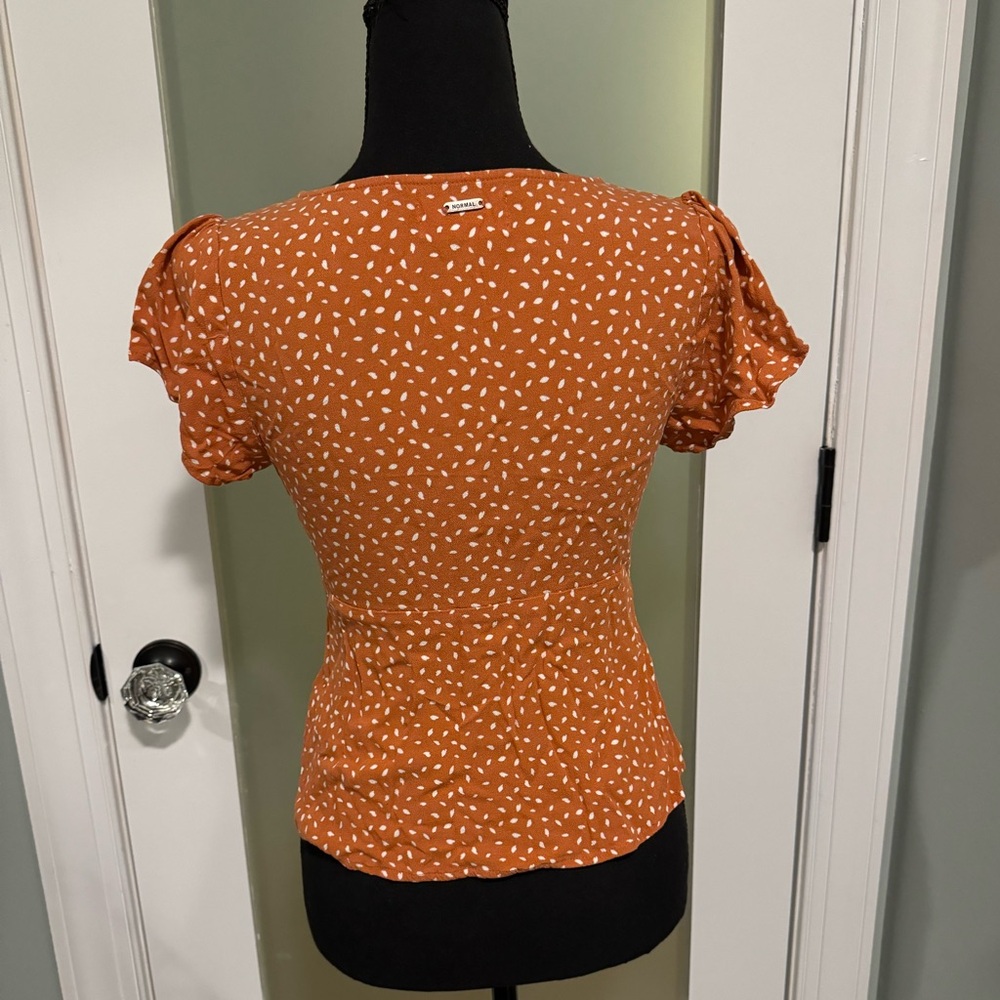 The Normal Brand Rust Button-Up Blouse - Picture 2 of 5